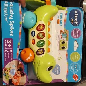 Baby Squishy Spikes Alligator Toy - Green and Orange